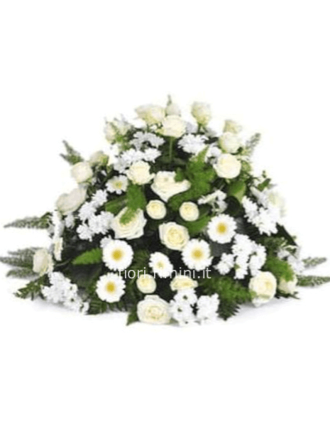 Cuscino funebre toni del bianco