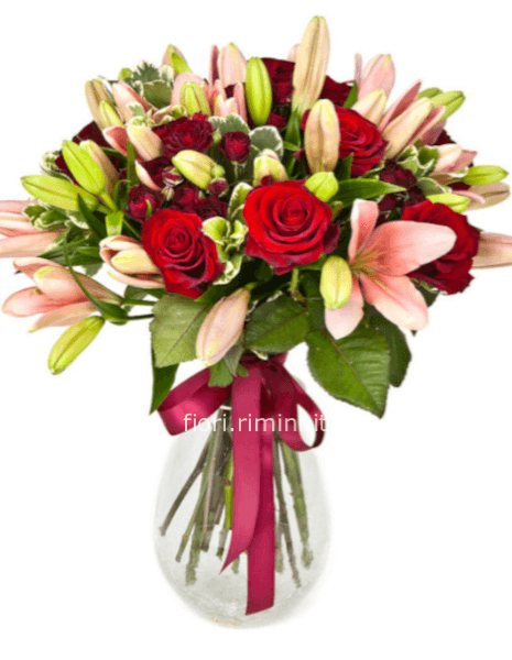 Bouquet Rose Rosse e Lilium