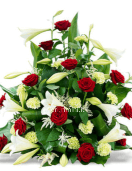 Cuscino Funebre rose e lilium