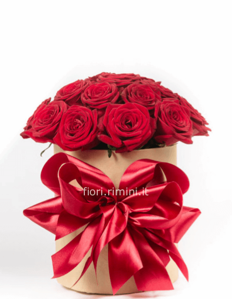 Flower box rose rosse