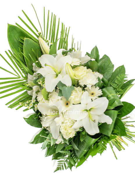 Mazzo funebre classico colore Bianco