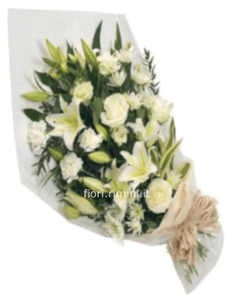 Composizione fiori bianchi lutto