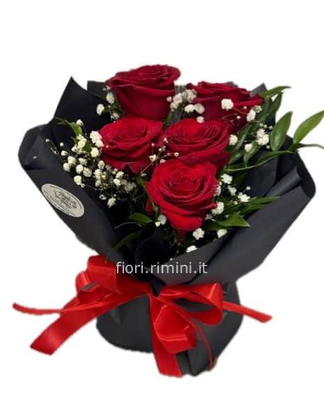 BOUQUET DI ROSE ROSSE CON BASE